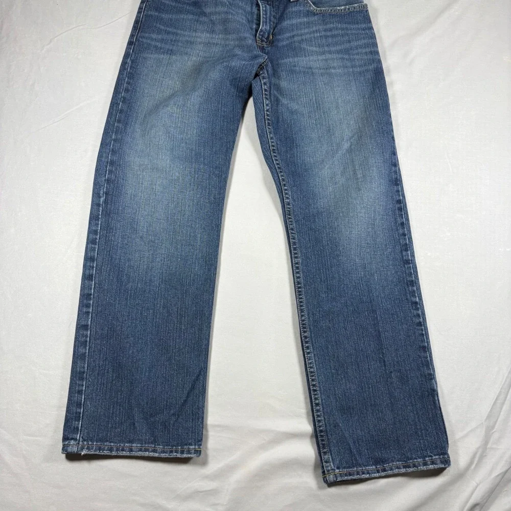 Roebuck & Co Mens Slim Straight Leg Blue Denim Jeans 32x30 PF-8185A Medium Wash